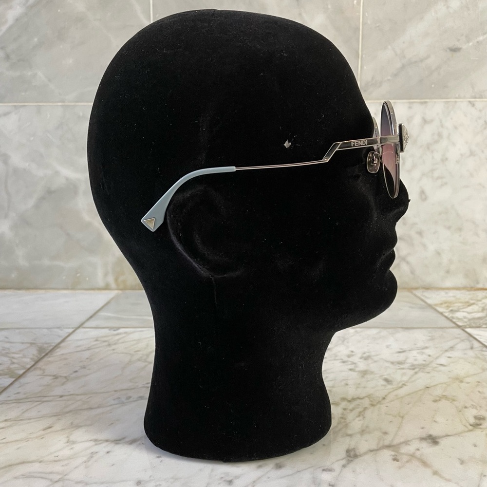 Authentic Fendi Silver Round Blue Gradient Sungla… - image 5